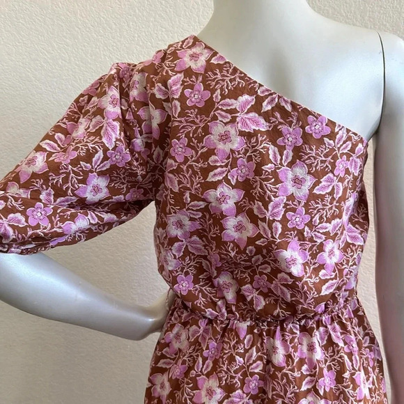 Jason Wu One Shoulder A-Line Floral Mini Dress - Picture 5 of 7